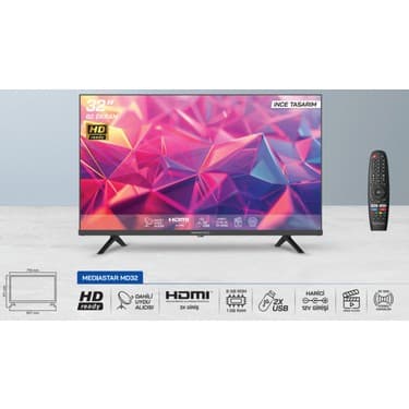 Mediastar 32" 81 Ekran Uydu Alıcılı HD LED TV 2