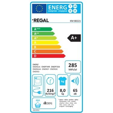 Regal Km 80221 8 kg A+ Isı Pompalı Kurutma Makinesi 2