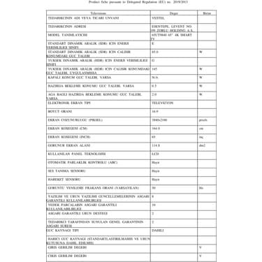 Vestel 65UT9840 65'' 164 Ekran Uydu Alıcılı 4K Ultra HD Smart LED TV 5