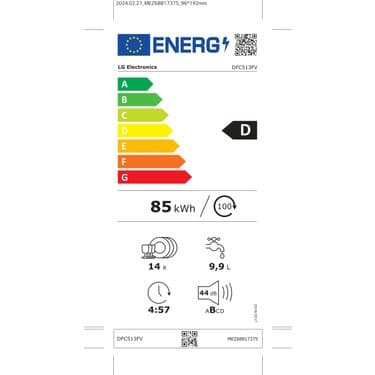 LG DFC513FV D Enerji Sınıfı 9 Program Bulaşık Makinesi 5