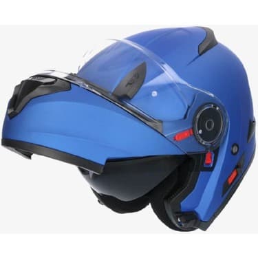 Moto Punto Shıro Flip Up 4132 SH-508SV Trıton Solidmat Blue Sunvizor M 4