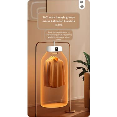 Royues 10 Kg A++ Isı Pompalı Kurutma Makinesi Hızlı Kurutma UV Mavi Işık Sterilizasyon Dijital Panel 2