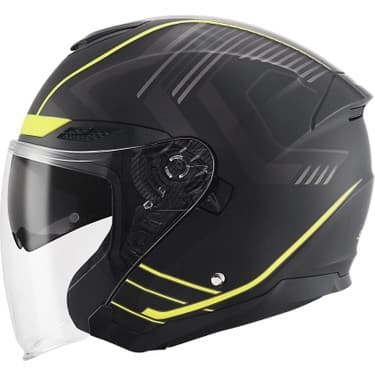 Scoyco OF-669 Cavalry Mat Siyah-Neon Yarım Kask (Güneş Vizörlü) 2