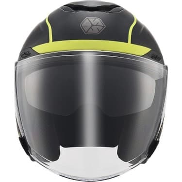 Scoyco OF-669 Cavalry Mat Siyah-Neon Yarım Kask (Güneş Vizörlü) 4
