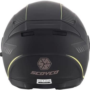 Scoyco OF-669 Cavalry Mat Siyah-Neon Yarım Kask (Güneş Vizörlü) 5