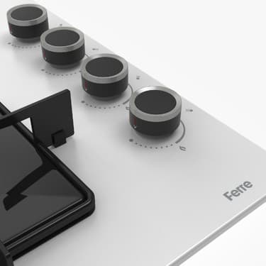 Ferre SS206 Kare Emaye Izg. Beyaz Cam Ocak 3