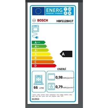 Bosch HBF512BH1T 66 L Ankastre Fırın Gümüş 6