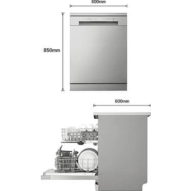 LG DFC612FVE D Enerji Sınıfı 5 Program 14 Kişilik Bulaşık Makinesi Prime Gümüş 5