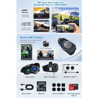 Prepare 500 mt Intercom 1080P Kamera Kayıt Özellikli Q-28-P 2 Eşleşmeli 32GB Hafıza Kartı Hediyeli Wireless 2