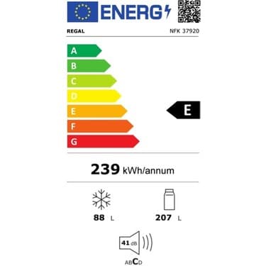 Regal Nfk 37920 E Enerji Sınıfı 294 Lt No Frost Kombi Buzdolabı 3