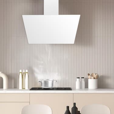 Kumtel Beyaz Cam Davlumbaz Da6-833 2