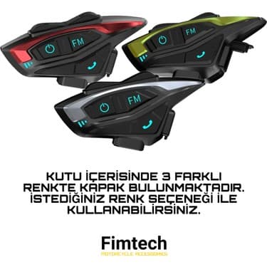 Fimtech FIM02 2 Kişilik Bluetooth Motosiklet Kask Interkom Kulaklık Seti 6