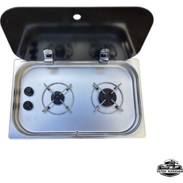 Universal Iki Gözlü Cam Kapaklı Ocak Cam Kapaklı Evye Seti Üniversal Yatek Karavan Tekne 2