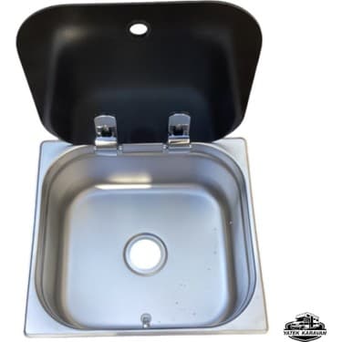 Universal Iki Gözlü Cam Kapaklı Ocak Cam Kapaklı Evye Seti Üniversal Yatek Karavan Tekne 3