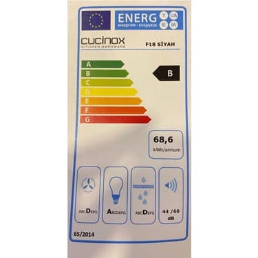 Cucinox F 18 Siyah Duvar Tipi 60 cm Davlumbaz - 450 m³/sa Emiş Gücü 2