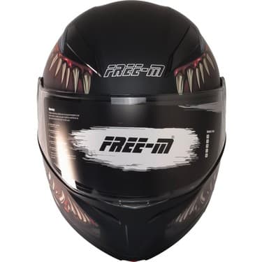 Free-M 965 Swamp Mat Siyah-Kırmızı Çene Açılır Kask 3
