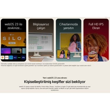 LG Akıllı TV- Monitör 27'' 70 Ekran Wi-Fi Bağlantılı Apple-Android Kablosuz Bağlantı Bluetooth webOS Full HD IPS Akıllı Monitör+Logitech Kablosuz Klavye 7