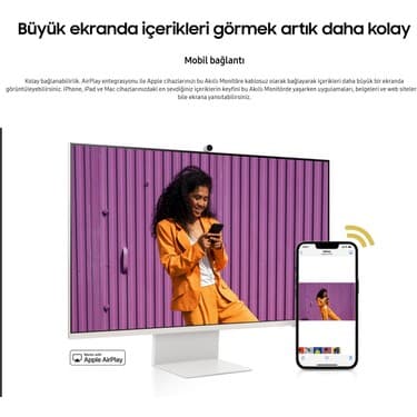 Samsung Akıllı-Smart Monitör Tv M8-32 Inç 4K 80 Ekran- Kamera , Silim Tasarım Type-C, Bluetooth ve Wi-Fi Bağlantı Premium Monitör-Tv 4