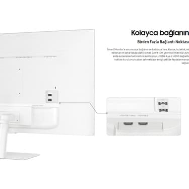 Samsung Izle, Oyna, Çalış -Wi-Fi Bağlantı Apple-Android Kablosuz Görüntü Aktarım 32''inç 80 Ekran Akıllı Tv-Monitör M5 + Logitech Kablosuz Klavye 5