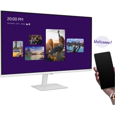 Samsung Izle, Oyna, Çalış -Wi-Fi Bağlantı Apple-Android Kablosuz Görüntü Aktarım 32''inç 80 Ekran Akıllı Tv-Monitör M5 + Logitech Kablosuz Klavye 8