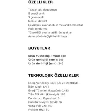 Teka - Rsr 41160 Bu Eu - Ankastre Tezgahaltı Donduruculu Buzdolabı - 105 Lt - 60 cm - 113470018 4