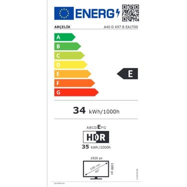 Arçelik A40 D 697 B 40" 102 Ekran Full HD Android Smart LED TV 5