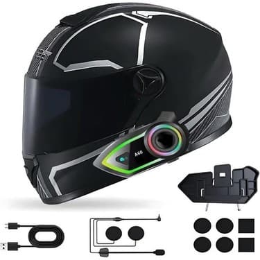 Deanb A60 IP67 Su Geçirmez HD Stereo Ses RGB 5.3 BT Motosiklet Kulaklık Motor Kask İNTERKOM Kulaklığı 5