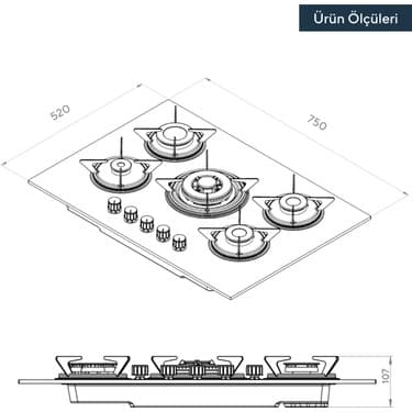 Kumtel Digital Beyaz Ankastre Set (B66 - SF2 (DDT) + KO-50 OAHDF + DA6-835) 5