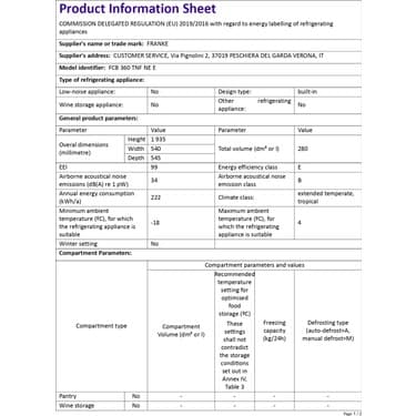 Franke Fcb 360 Tnf Ne E Enerji Sınıfı 280 lt No Frost Buzdolabı 6