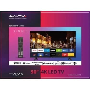 Awox B245000 50" 127 Ekran Uydu Alıcılı 4K Ultra HD Smart LED TV 2