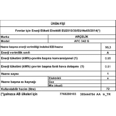 Arçelik Afc 342 G Afry Ankastre Fırın 6