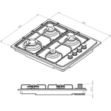 Kumtel Ankastre Emaye Slim Nil Tüplü (Lpg'li) Ocak 3