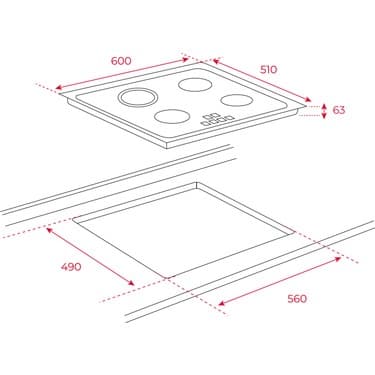 Teka - Tz 6317 - Ankastre Cam Seramik Elektrikli Ocak 2