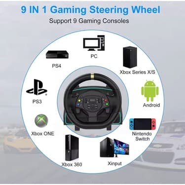 Crk Teknoloji Ps4 Ps3 Pc Xbox One/s/x Ns Uyumlu 1080• Oyuncu Direksiyon Seti Manuel Vites Çift Motorlu 3 Pedallı 5