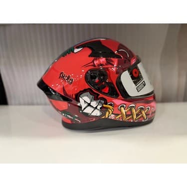 Shiro Kask Shıro Katana Sv Psyco Turuncu/bordo 4