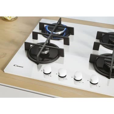 Candy CVG6WW Döküm Izgara Beyaz Cam Ankastre Ocak 2