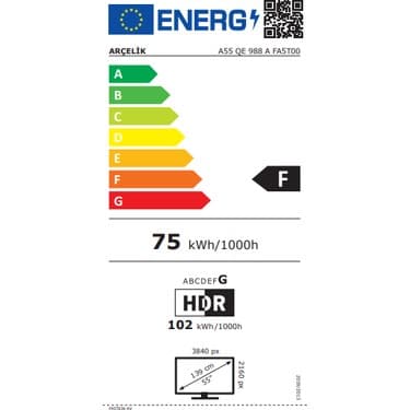 Arçelik 9 Serisi A55 QE 988 A 55'' 139 Ekran Uydu Alıcılı 4K Ultra HD Google LED TV 5