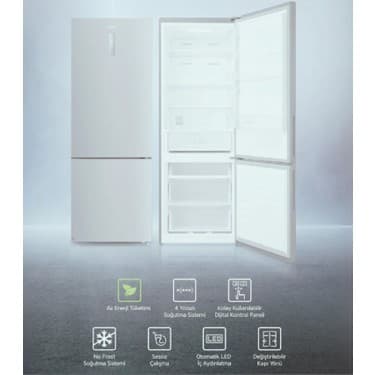 Simfer SR-2520 Dijital Kombi No Frost 435L Buzdolabı Beyaz 3