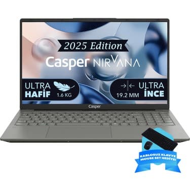 Casper Nirvana X600.7430-BU00X-G-F-D200 Amd Ryzen 5-7430U 16GB Ram 250GB Nvme SSD 15,6 \ 2