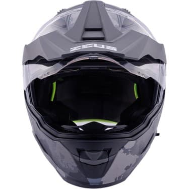 Zeus ZS-913 Bf6 Matt Black Grey Black Silver Kapalı Kask 4