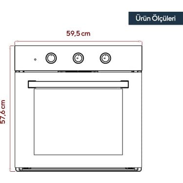 Kumtel Beyaz Cam Ankastre Fırın 8 Programlı B66-SF2(MT) 3