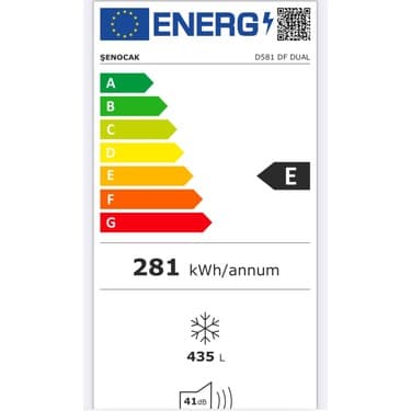 Şenocak D571 Dual Gri 500LITRE Dondurucu+Soğutucu Difriz 4