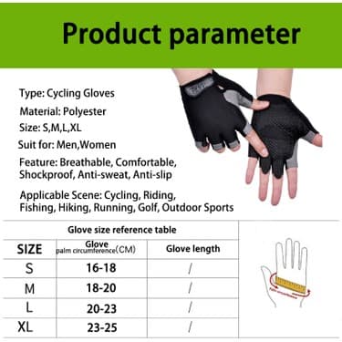 Liangduo Shop Stil2-Gri Stil L Boyutu Bisiklet Eldiveni Erkek Kadın Yarım Parmak Eldiven Nefes Spor Eldiven Anti-Kayma Anti-Ter Anti-Şok Bisiklet Bisiklet Eldiven (Yurt Dışından) 3