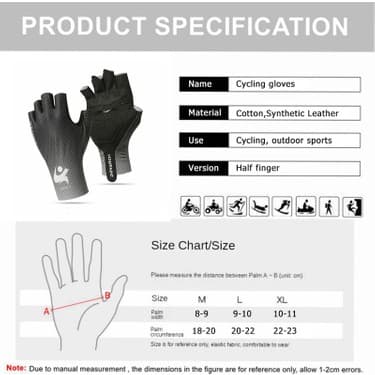 Liangduo Shop Mavi Stil Xl Boyutu Erkekler Bisiklet Eldiveni Ilkbahar Yaz Yarım Parmak Bisiklet Eldiven Kaymaz Nefes Bisiklet Motosiklet Mtb Spor Balıkçı Eldiveni Kadın (Yurt Dışından) 4