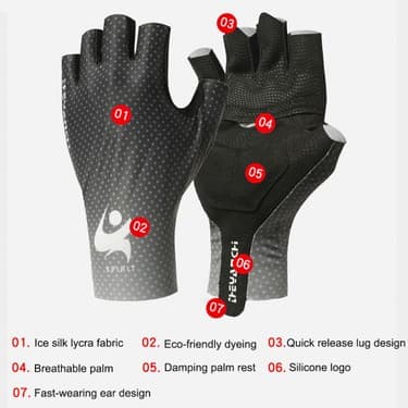 Liangduo Shop 122-YEŞIL Tarzı Xxl Bisiklet Yarım Parmak Eldiven Erkek Kaymaz Bisiklet Eldiveni Yaz Nefes Buz Ipek Serin Mtb Yol Bisikleti Spor Kısa Eldiven (Yurt Dışından) 3