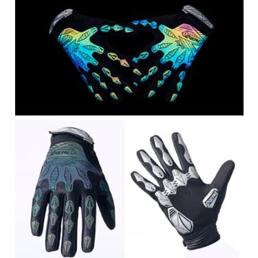 Liangduo Shop Siyah Stil M Boyutu Yeni Renkli Aydınlık Tam Parmak Bisiklet Kaymaz Mtb Mitten Yansıma Dazzle Mtb Yol Bisikleti Mtb Bisiklet Motosiklet Bisiklet Eldiveni (Yurt Dışından) 2