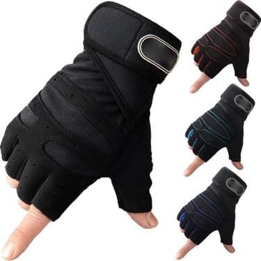 Liangduo Shop Siyah Stil M Boyutu Yarım Parmak Bisiklet Eldiveni Bisiklet Motosikletçi Eldiveni Spor Salonu Eğitimi Spor Halter Spor Parmaksız Kadın Erkek Spor Eldiven (Yurt Dışından) 3