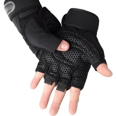 Liangduo Shop Siyah Stil M Boyutu Yarım Parmak Bisiklet Eldiveni Bisiklet Motosikletçi Eldiveni Spor Salonu Eğitimi Spor Halter Spor Parmaksız Kadın Erkek Spor Eldiven (Yurt Dışından) 4