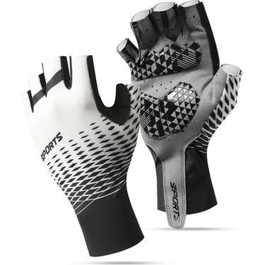Liangduo Shop Gri Tarzı M Boyutu Bisiklet Eldiveni Erkek Yaz Spor Güneş Koruyucu Nefes Alabilen Ter Emici Yarım Parmak Açık Havada Balıkçılık Bisiklet Eldiveni Erkekler ve Kadınlar (Yurt Dışından) 2
