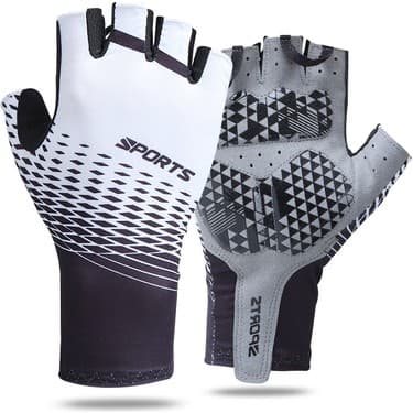 Liangduo Shop Kırmızı Stil L Boyutu Bisiklet Eldiveni Erkek Yaz Spor Güneş Koruyucu Nefes Alabilen Ter Emici Yarım Parmak Bisiklet Eldiveni Erkekler ve Kadınlar (Yurt Dışından) 4